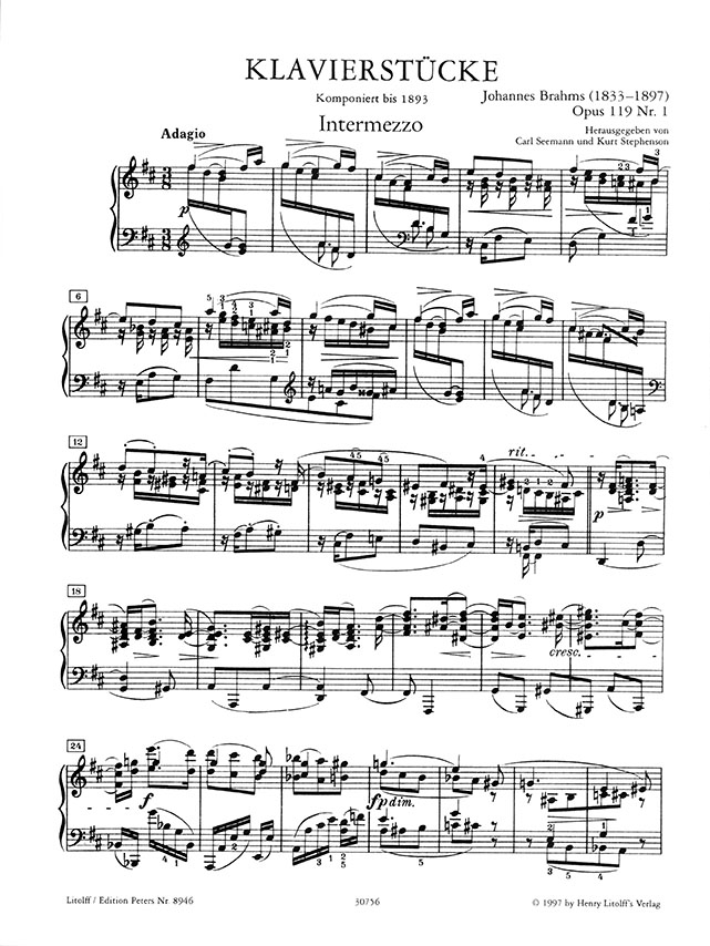 Brahms 4 Klavierstücke Opus 119 Klavier (Urtext) Brahms 4 Klavierstücke Opus 119 Klavier (Urtext)