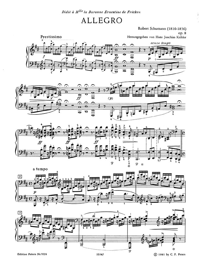 Schumann Allegro Op. 8 in B minor  for Piano (Urtext)