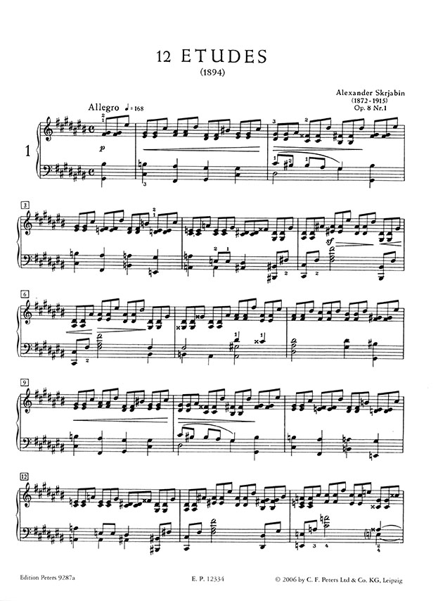 Skrjabin 12 Études Op. 8 for Piano