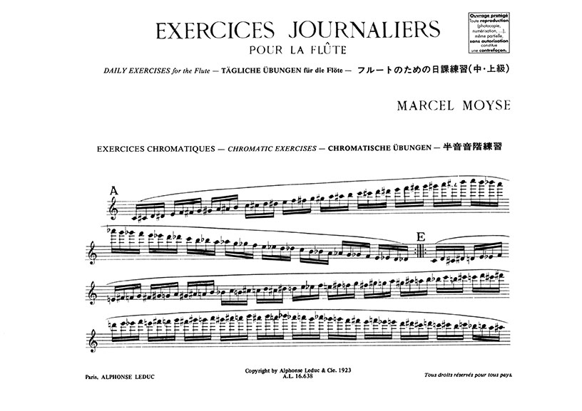 Marcel Moyse Exercices Journaliers pour la Flûte