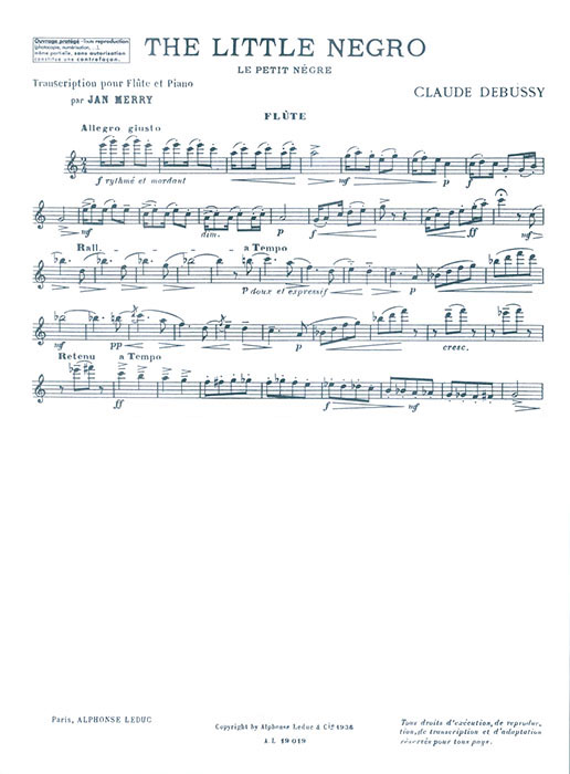 Claude Debussy The Little Negro Flute et Piano