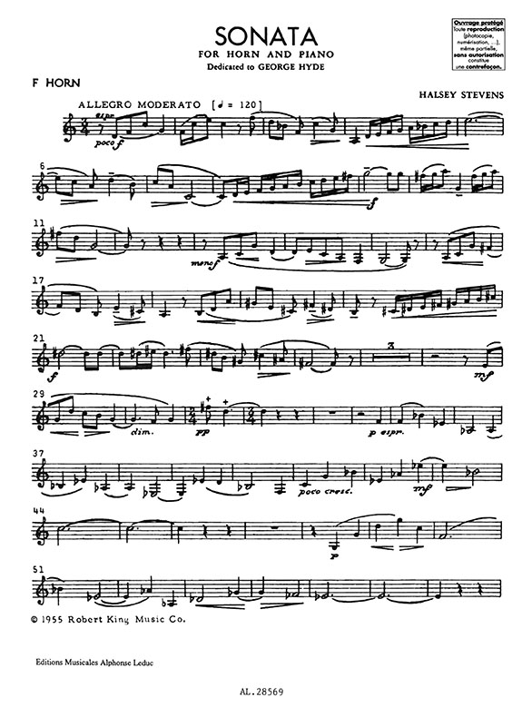 Halsey Stevens Sonata for Horn & Paino