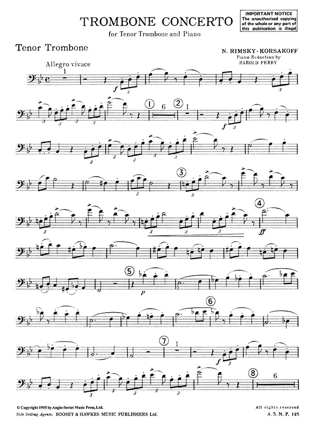 Rimsky-Korsakov Trombone Concerto for Tenor Trombone & Piano