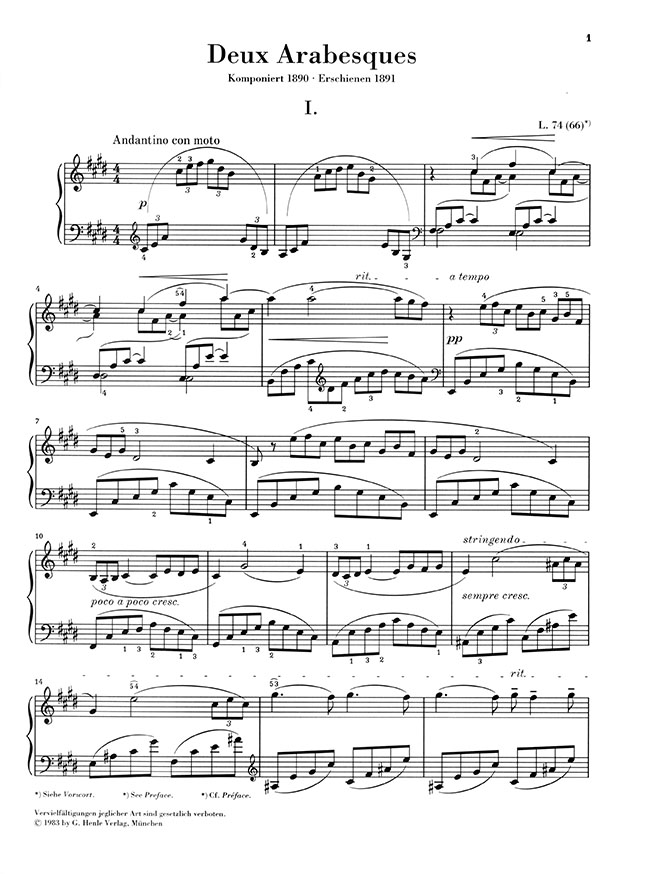 Debussy Deux Arabesques for Piano Debussy Deux Arabesques for Piano