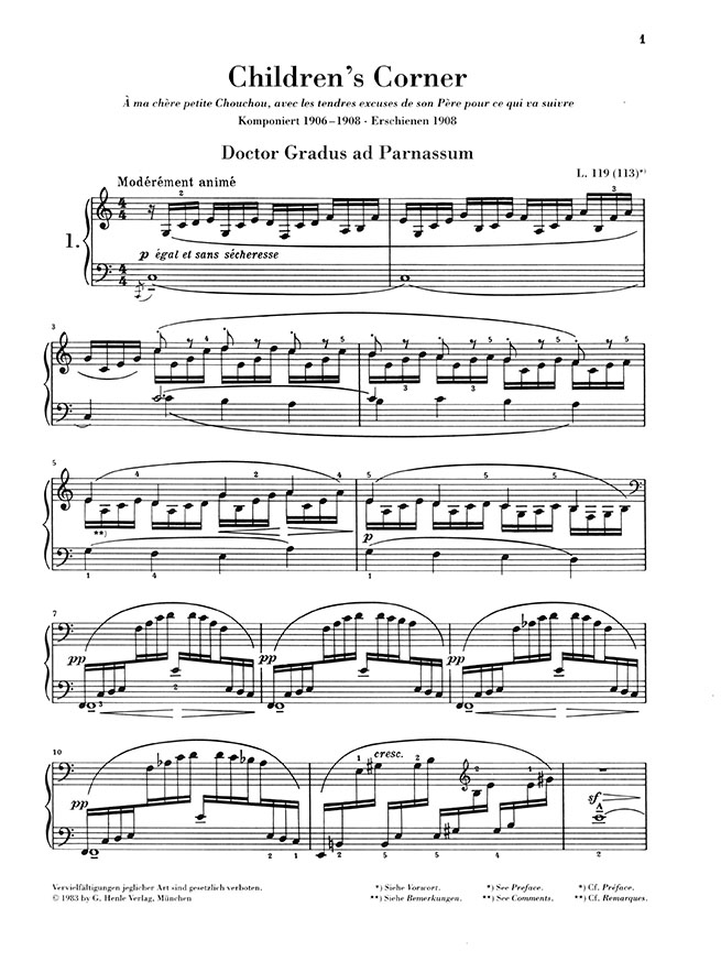 Debussy Children's Corner Kleine Suite für Klavier Debussy Children's Corner Kleine Suite für Klavier