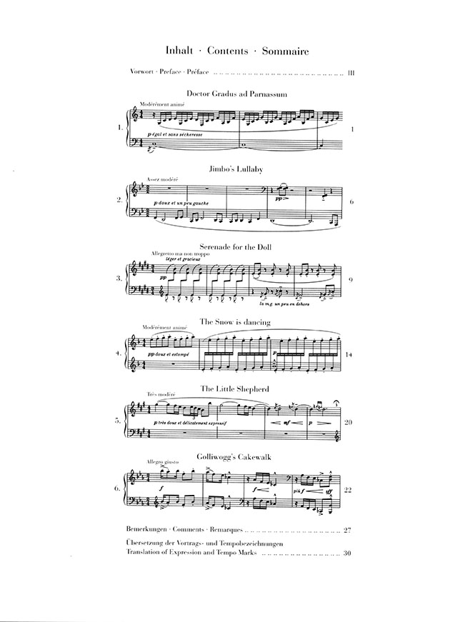 Debussy Children's Corner Kleine Suite für Klavier Debussy Children's Corner Kleine Suite für Klavier