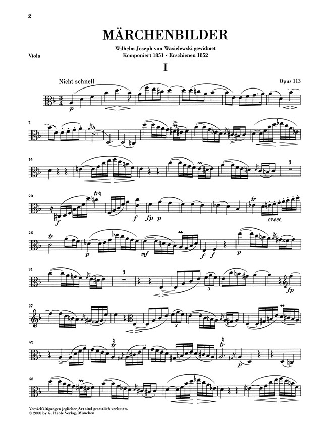 Schumann Märchenbilder für Klavier und Viola Opus 113