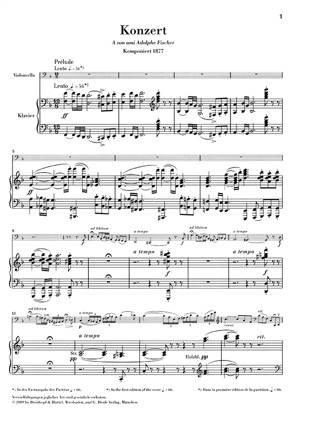 Lalo Violoncellkonzert d-moll Klavierauszug