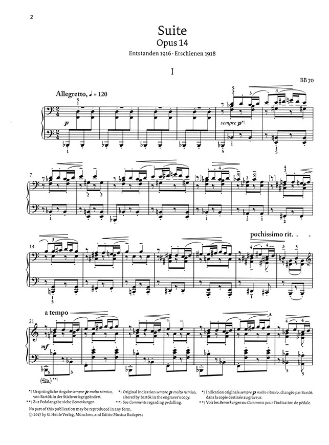 Bartók Suite Opus 14 for the Piano