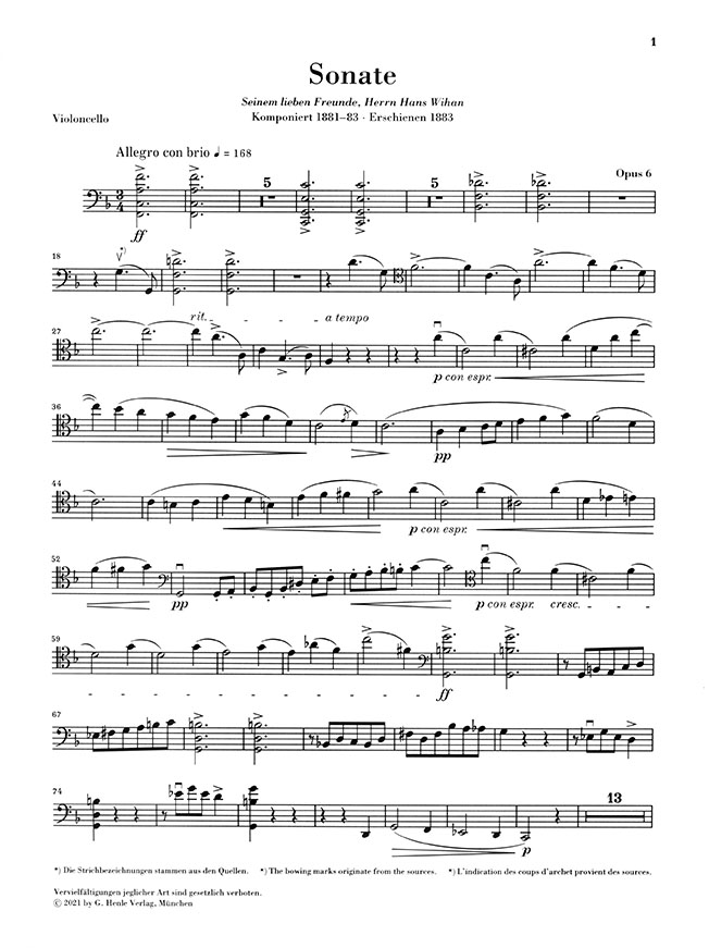 Strauss Sonate F-dur Opus 6 für Violoncello und Klavier Strauss Sonate F-dur Opus 6 für Violoncello und Klavier