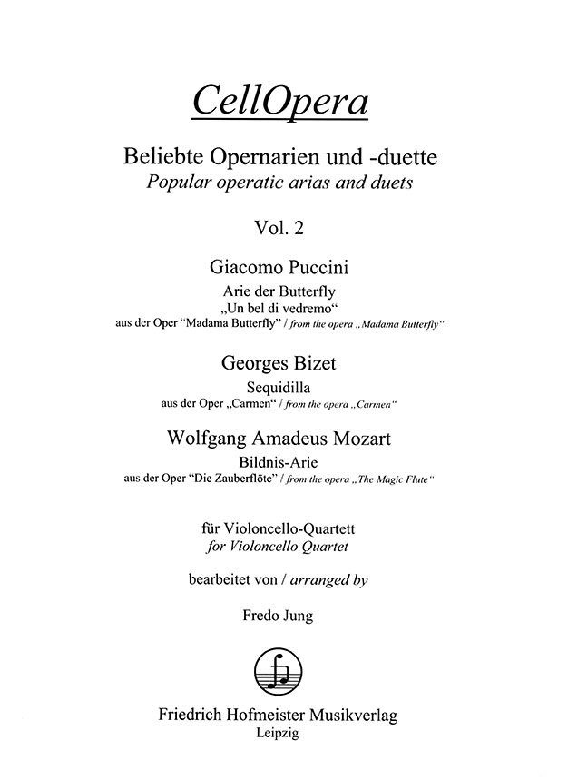CellOpera Vol. 2 for Violoncello Quartet