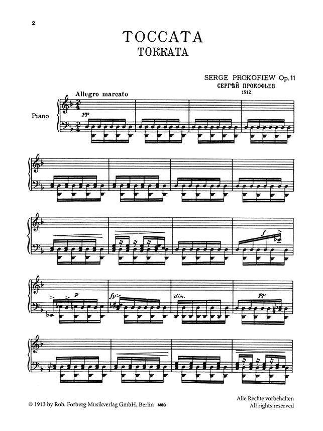 Serge Prokofiew Toccata Op. 11 für Klavier