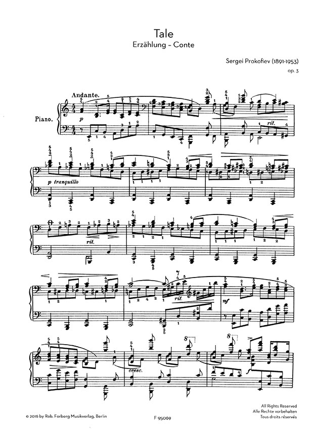 Sergei Prokofiev Four Pieces Op. 3 for Piano