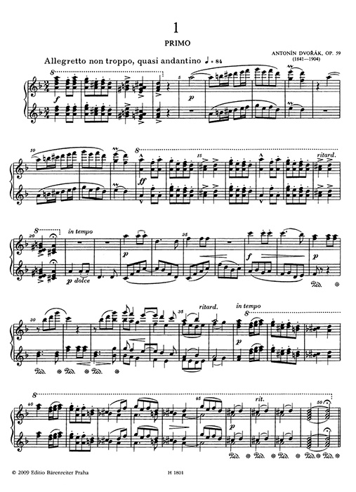 Dvořák Legendy Op. 59 Piano 4 ms