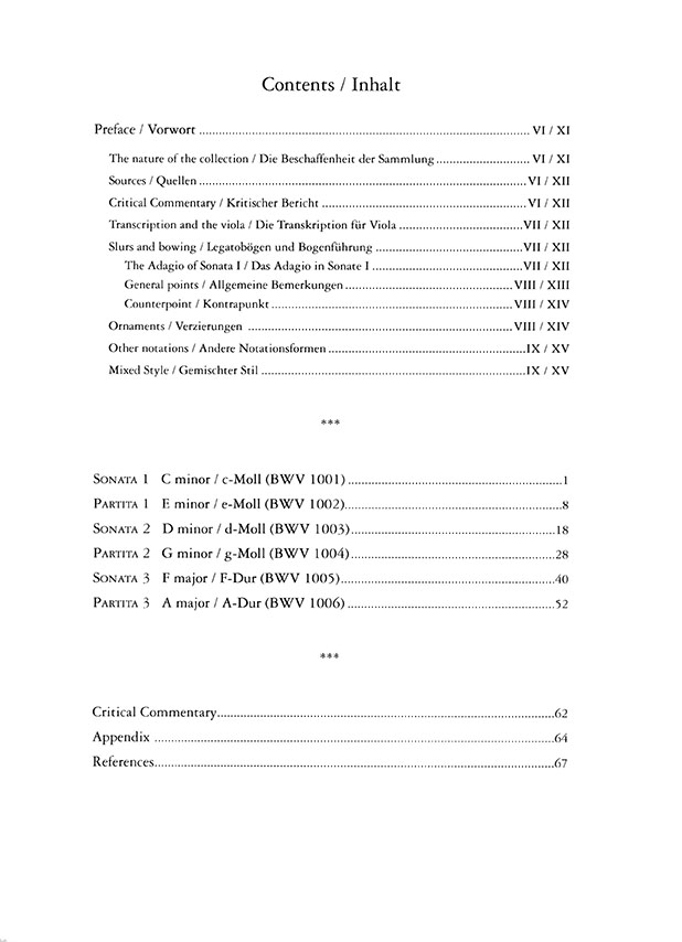 J. S. Bach Sonatas and Partitas BWV 1001–1006 Transcription for Viola solo