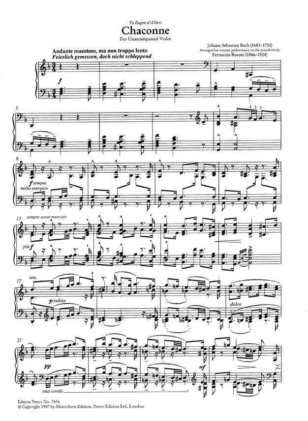 Bach - Busoni Chaconne d-moll Klavier Bach - Busoni Chaconne d-moll Klavier