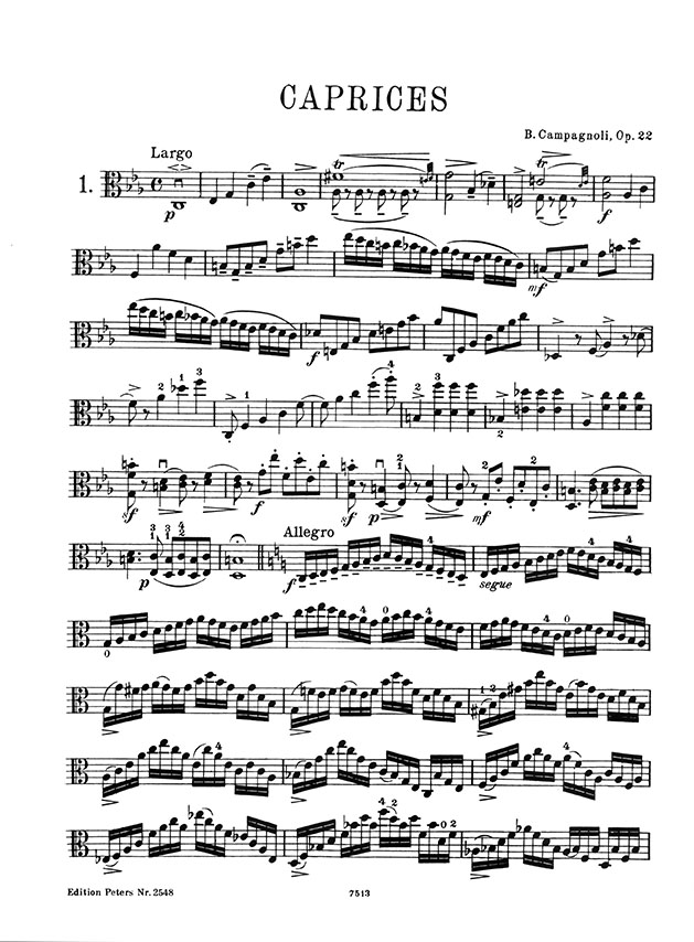 Campagnoli 41 Caprices Opus 22 for Solo Viola