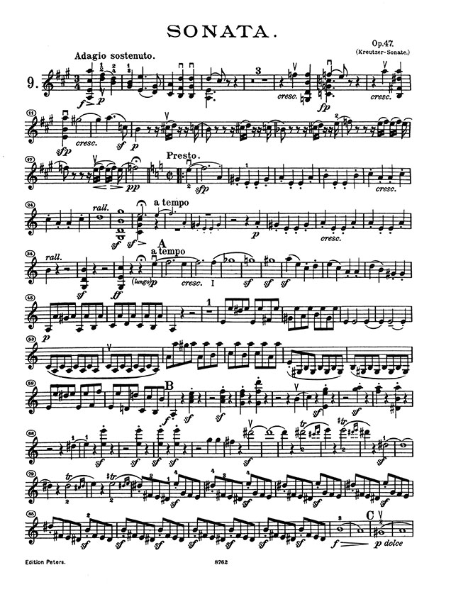 Beethoven Sonata  Op. 47 No. 9 for Violin and Piano