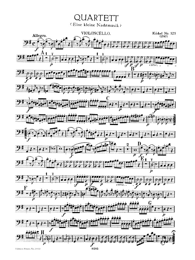 Mozart Serenade "Eine Kleine Nachtmusik" G Major KV 525 for String Quartet