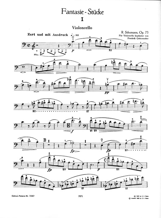 Schumann Fantasiestücke Opus 73 für Klarinette Violoncello und Klavier
