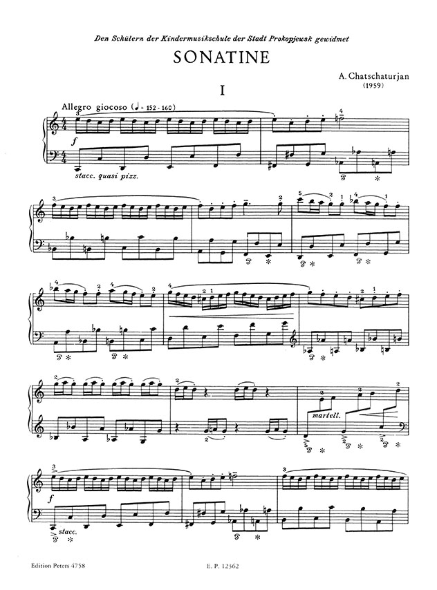 Khachaturian Sonatina C Major Piano Khachaturian Sonatina C Major Piano
