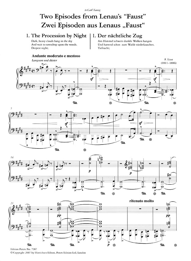 Liszt Der Nächtliche Zug Mephisto-Walzer Ⅰ (Zwei Episoden aus Lenaus "Faust") (Leslie Howard) Klavier (Urtext)