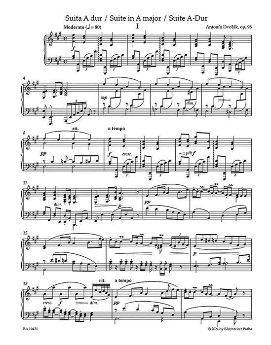 Dvořák Suite A-Dur Op. 98 für Klavier Dvořák Suite A-Dur Op. 98 für Klavier