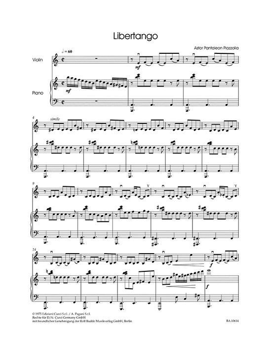 George A. Speckert: Tango Classics for Violin und Piano