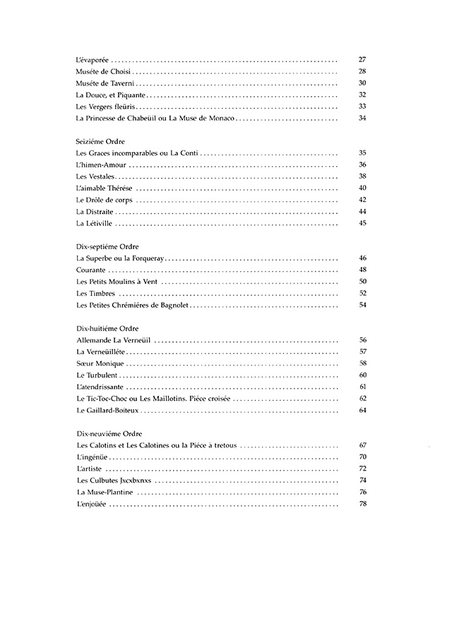 Couperin Pièces de Clavecin Troisième livre (1722) for Harpsichord