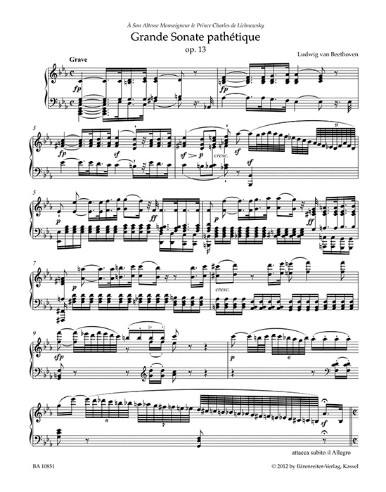 Beethoven Grande Sonate Pathétique in c für Klavier Op. 13