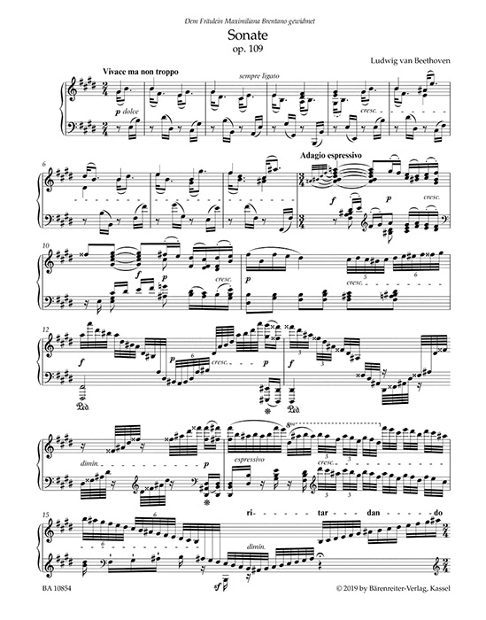 Beethoven Sonate in E für Klavier Op. 109 Beethoven Sonate in E für Klavier Op. 109