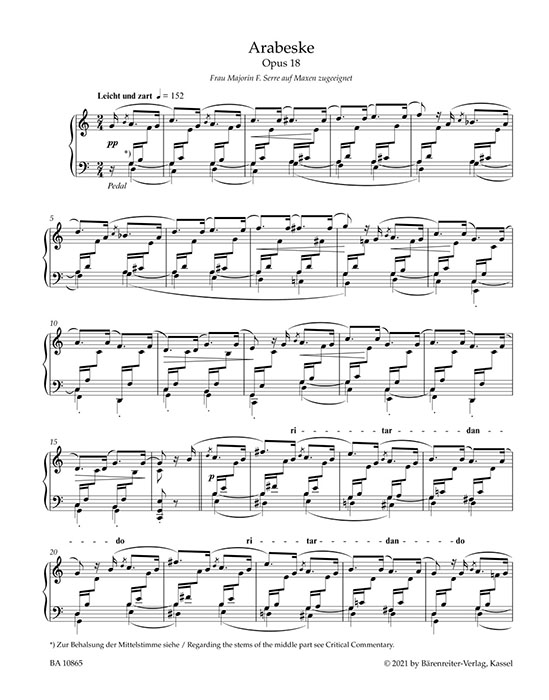 Schumann Arabeske Op. 18, Blumenstück Op. 19 für Klavier