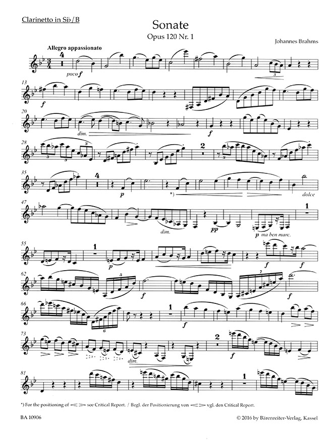 Brahms Sonaten in f und Es für Klarinette und Klavier Op. 120