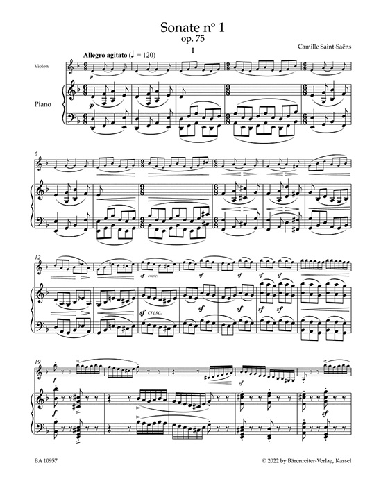Saint-Saëns Sonate Nr. 1 in d-moll für Violine und Klavier Op. 75