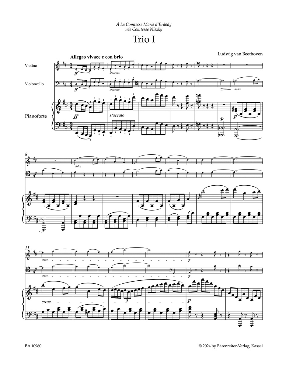 Beethoven Trio für Klavier, Violine und Violoncello Op. 70 Beethoven Trio für Klavier, Violine und Violoncello Op. 70
