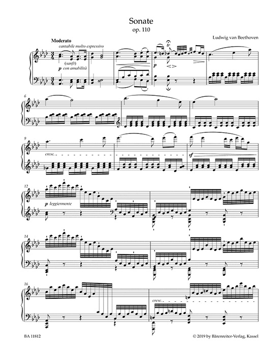 Beethoven Sonate in As für Klavier Op. 110