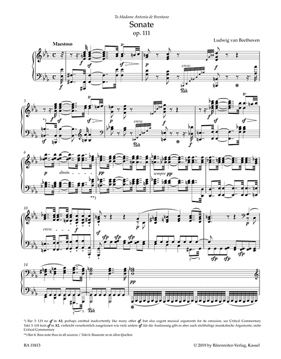 Beethoven Sonate in c für Klavier Op. 111