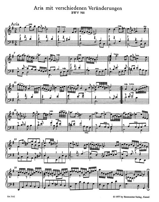 Bach Goldberg-Variationen Vierter Teil der Clavier-Übung BWV 988 for Piano Bach Goldberg-Variationen Vierter Teil der Clavier-Übung BWV 988 for Piano