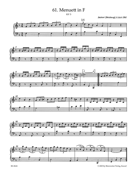 Mozart Ausgewählte Klavierstücke Mozart Ausgewählte Klavierstücke