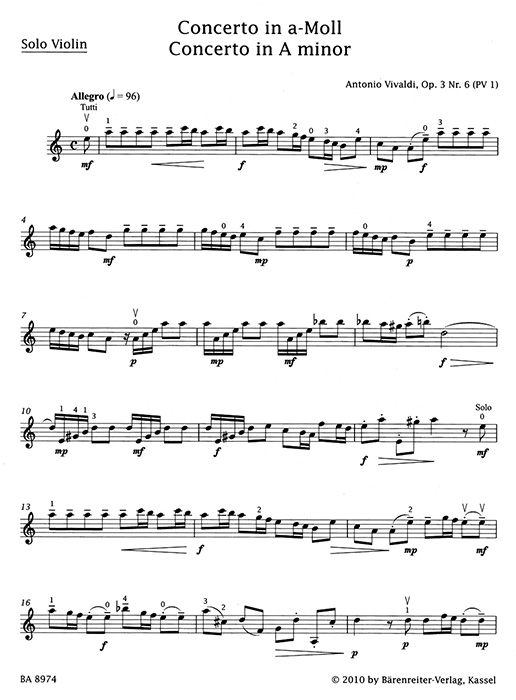 Antonio Vivaldi Concerto in A minor Op.3／6 for Violin