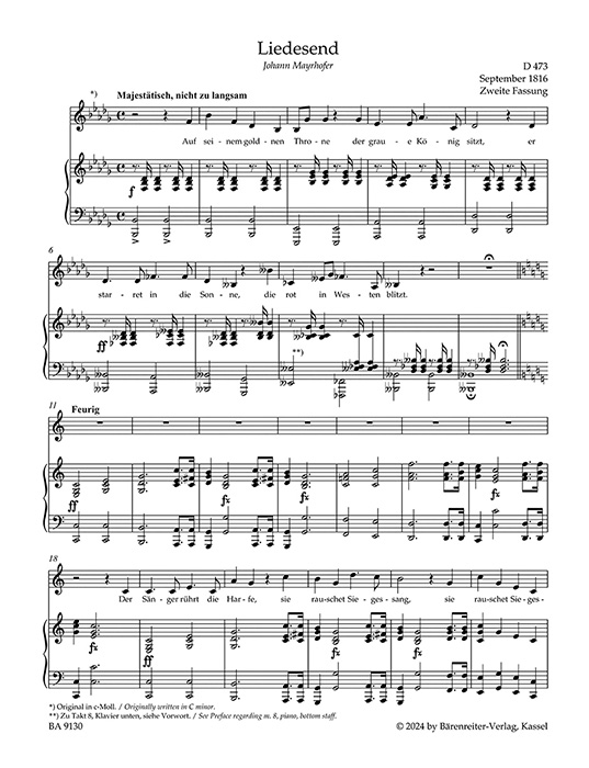 Schubert‧Lieder‧Band 10, Mittlere Stimme/Volume 10, Medium Voice Schubert‧Lieder‧Band 10, Mittlere Stimme/Volume 10, Medium Voice