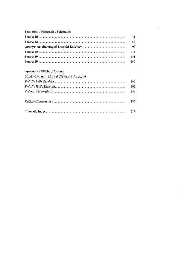 Koželuch Complete Sonatas for Keyboard Ⅳ Koželuch Complete Sonatas for Keyboard Ⅳ