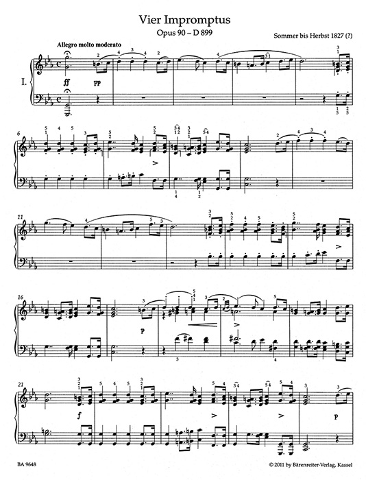 Schubert Impromptus Op. 90 - D 899, Op. post. 142 - D 935 für Klavier