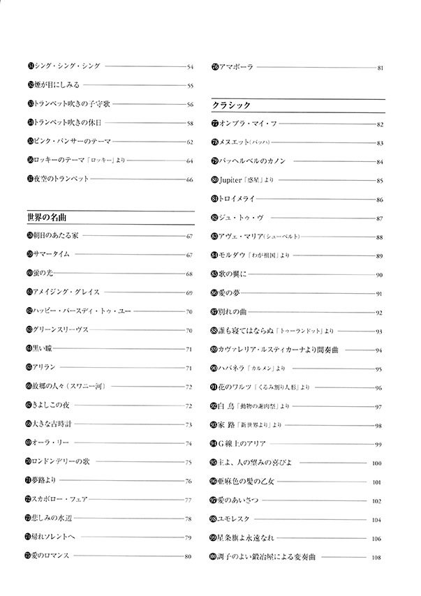 トランペット スタンダード100曲選