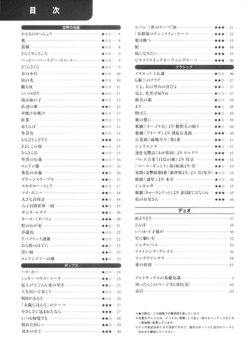 アルトサックス 無理なく吹ける かんたん アルトサックス・レパートリー アルトサックス 無理なく吹ける かんたん アルトサックス・レパートリー