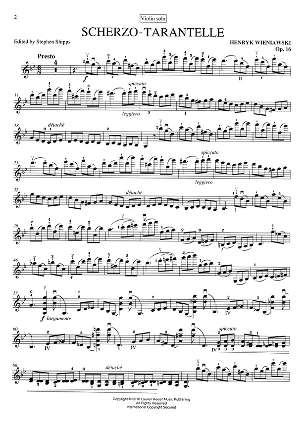 Otakar Sevcik Op. 16 / Wieniawski【Scherzo-Tarantelle】Complete Violin and Piano Score , Analytical Studies& Exercises