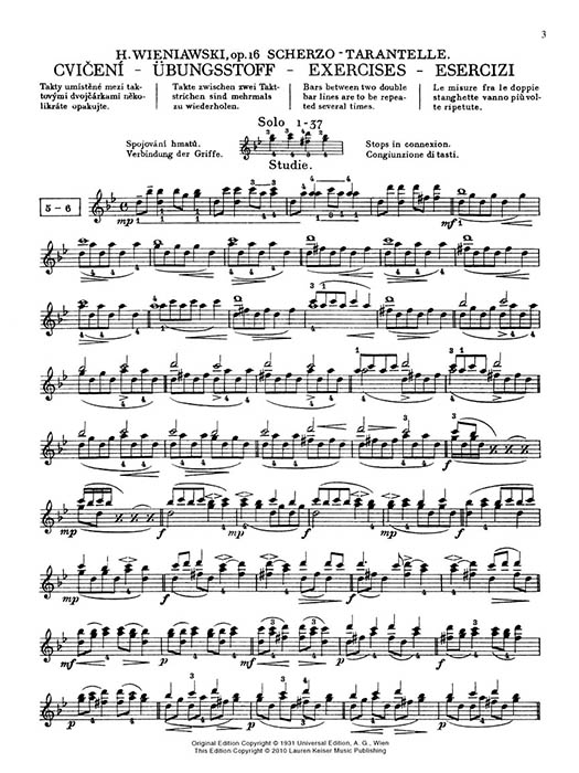 Otakar Sevcik Op. 16 / Wieniawski【Scherzo-Tarantelle】Complete Violin and Piano Score , Analytical Studies& Exercises