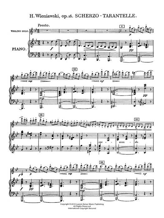 Otakar Sevcik Op. 16 / Wieniawski【Scherzo-Tarantelle】Complete Violin and Piano Score , Analytical Studies& Exercises