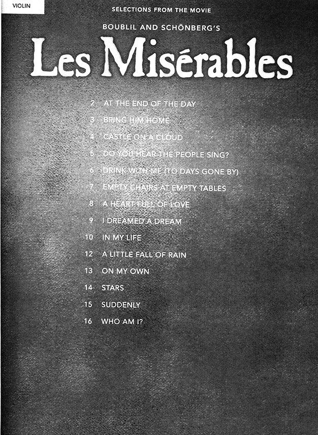 Les Misérables for Violin
