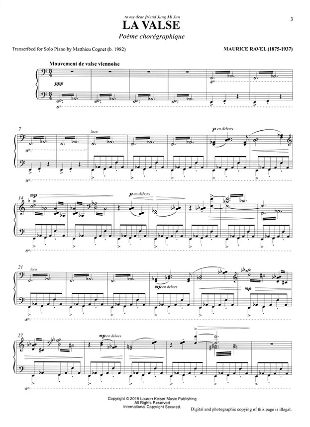 Ravel La Valse Transcribed for Solo Piano by Matthieu Cognet